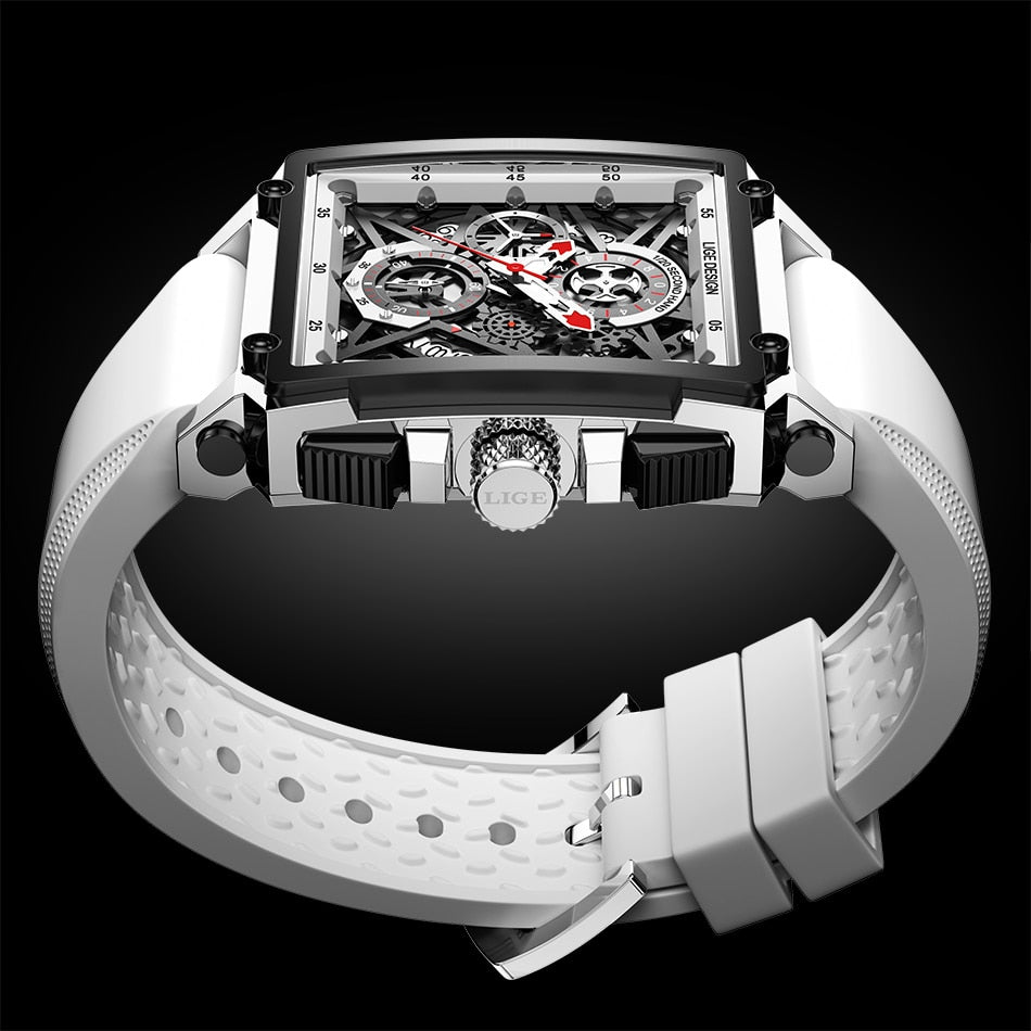 Silicone White LIGE Men's Watch