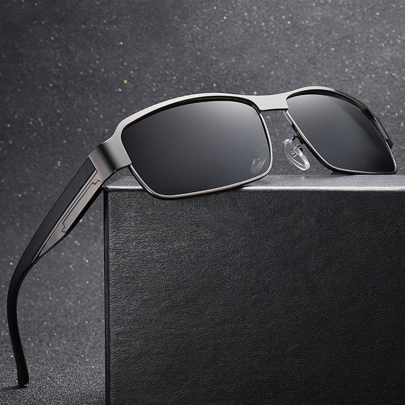 Black/Black Metal Vintage Polarized Sunglasses