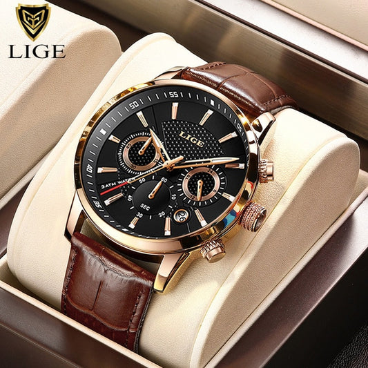 Gold/Black Lige Men's Watch