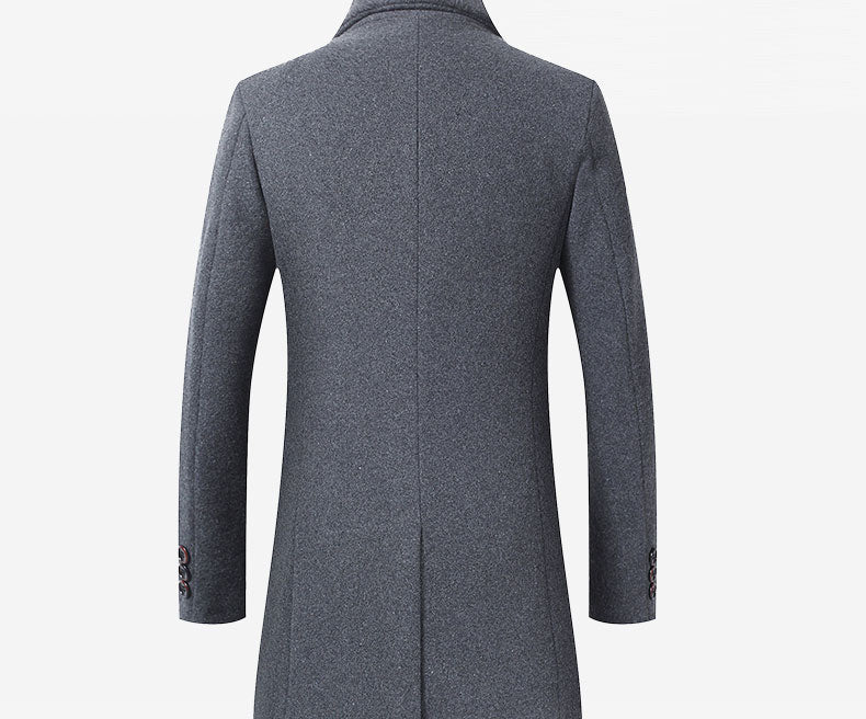 Gray Standard Men's Casual Business Woolen Coat