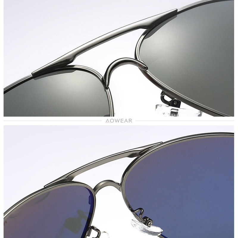 Grey/Black Aviation Polarized Mirror Sunglass