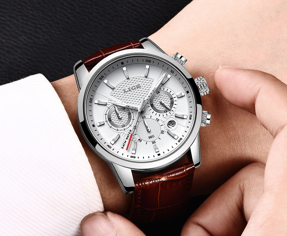 Silver/White Lige Men's Watch