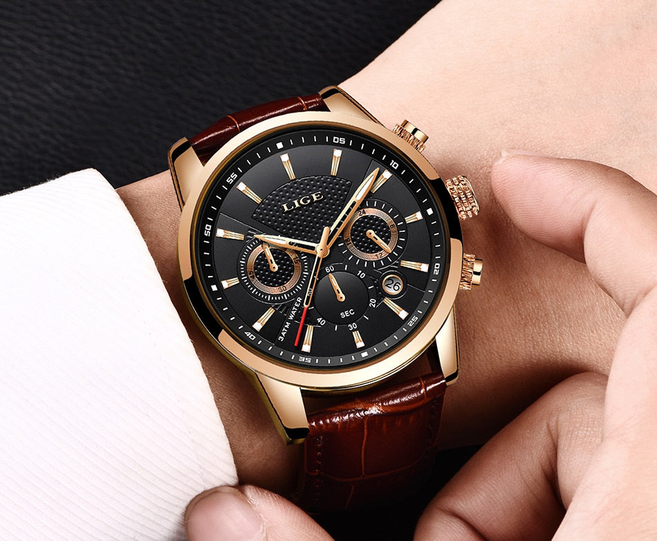 Black/Gold Lige Men's Watch