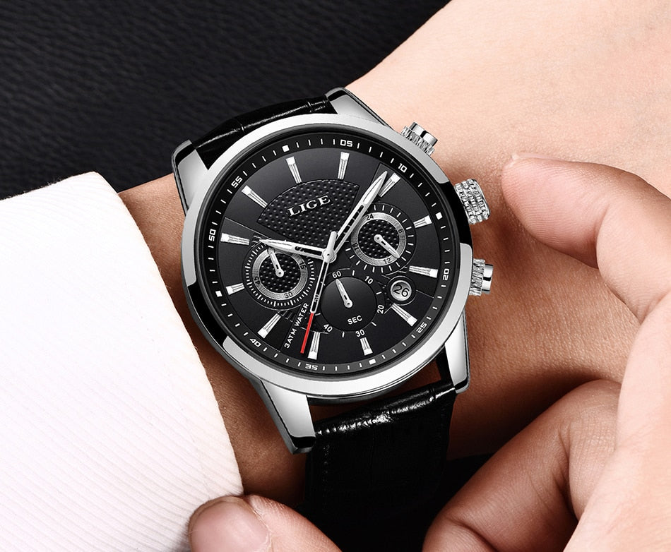 Black/Silver Lige Men's Watch