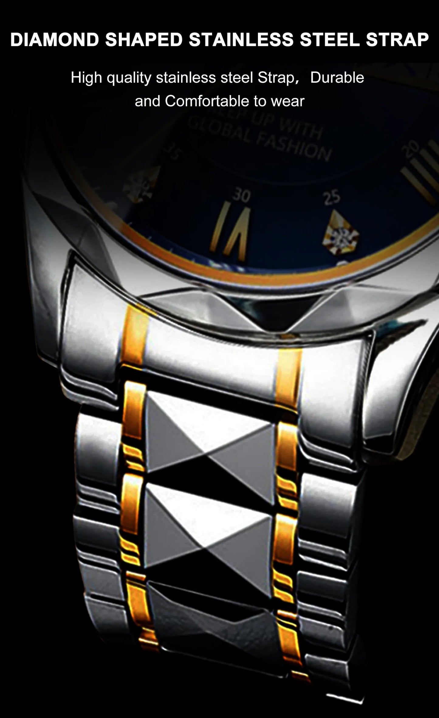 POEDAGAR Gold/White Luxury Man Wristwatch