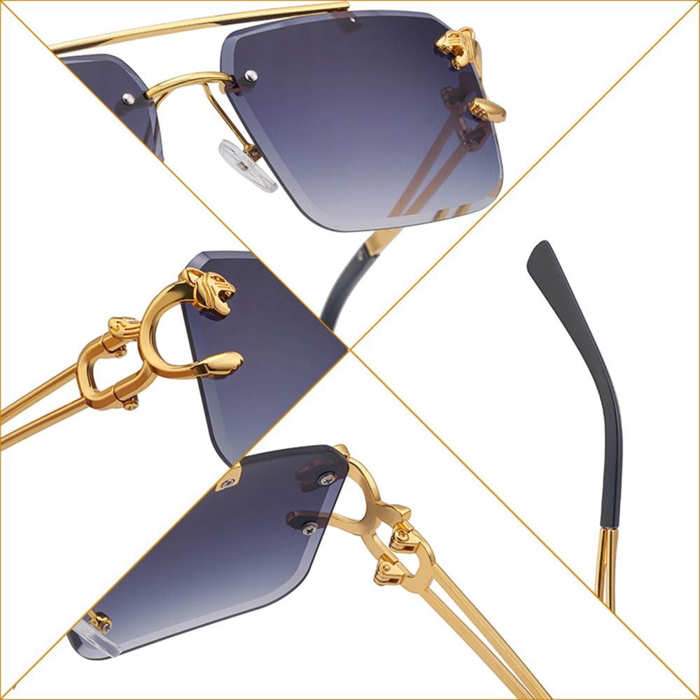 Tea Rimless Sunglasses Vintage Shades