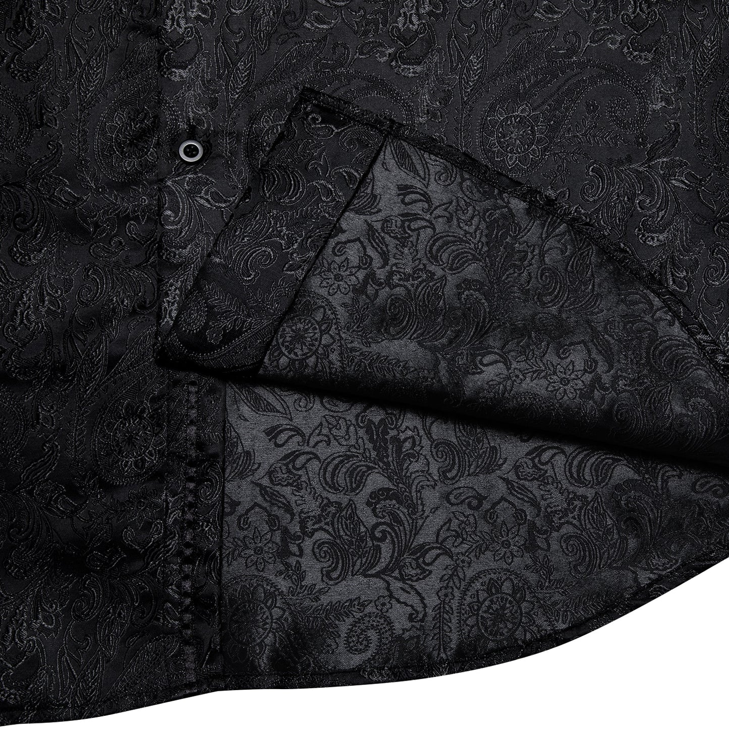 Black Long Sleeve Silk Dress Shirts