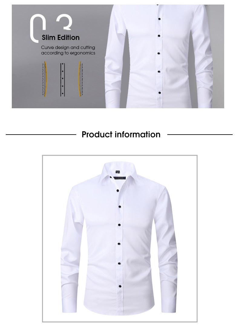 White Anti-Wrinkle Long Sleeve Shirt