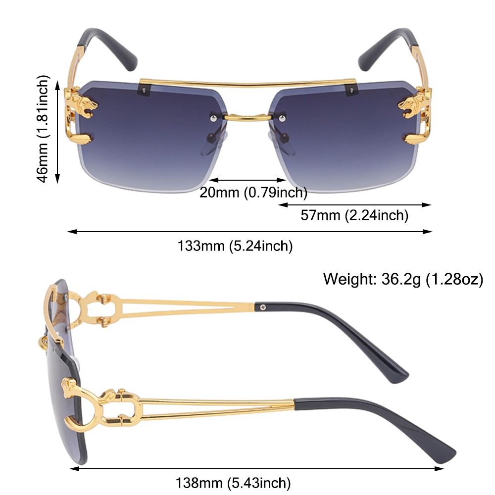 Transparent Rimless Sunglasses Vintage Shades