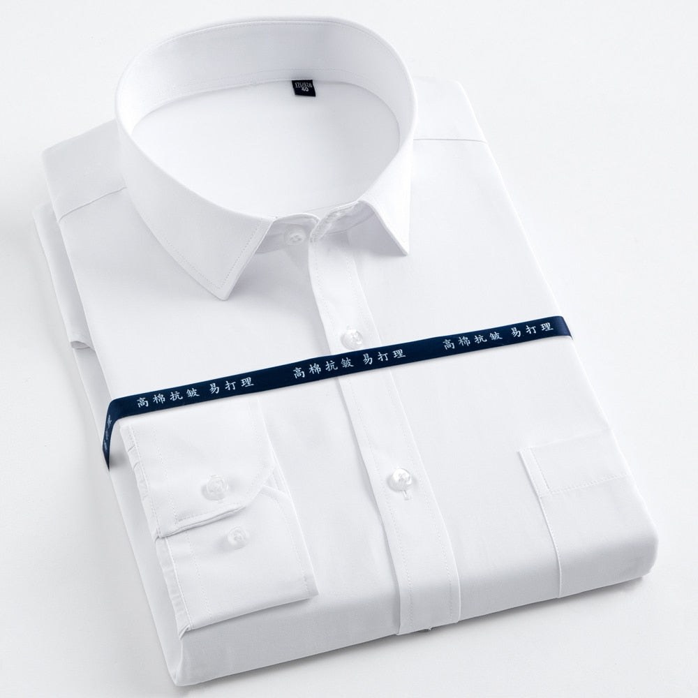 White Twill Classic Long Sleeve Shirt