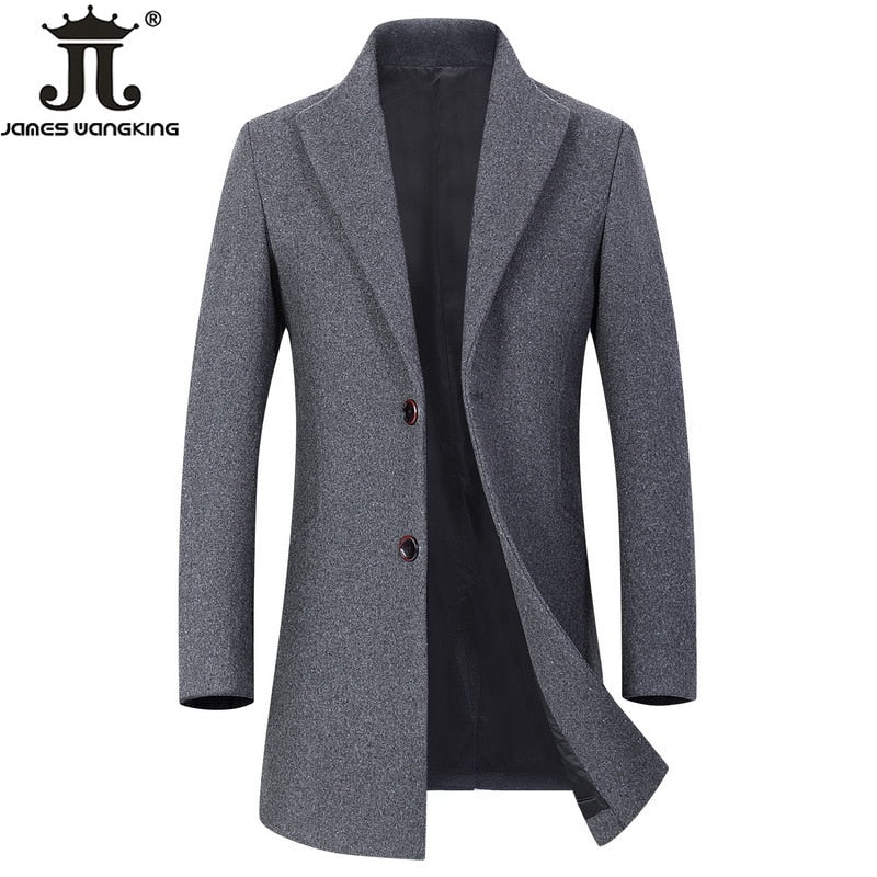 Red Standard Men's Casual Business Woolen Coat