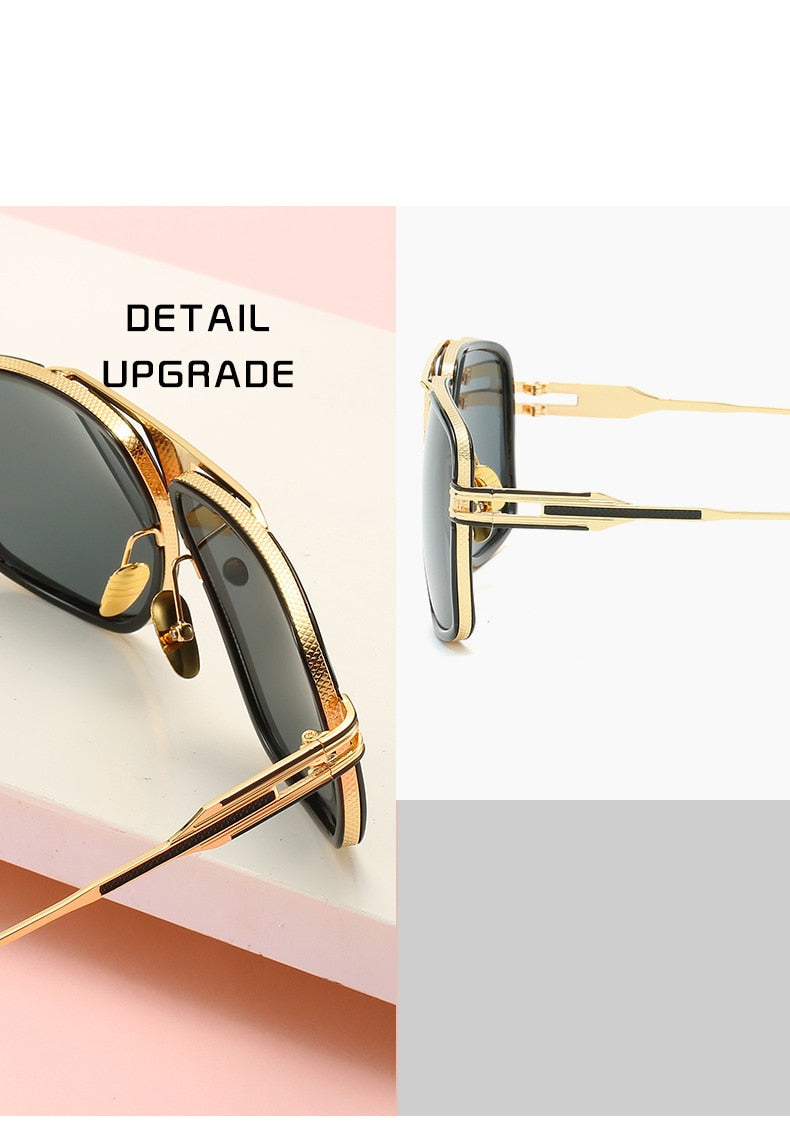 Gold/Gold Vintage Square Designer Shades