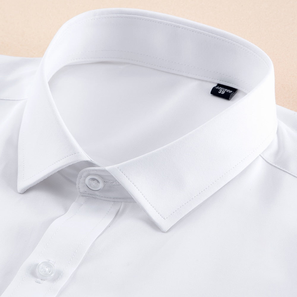 White Fine Twill Classic Long Sleeve Shirt