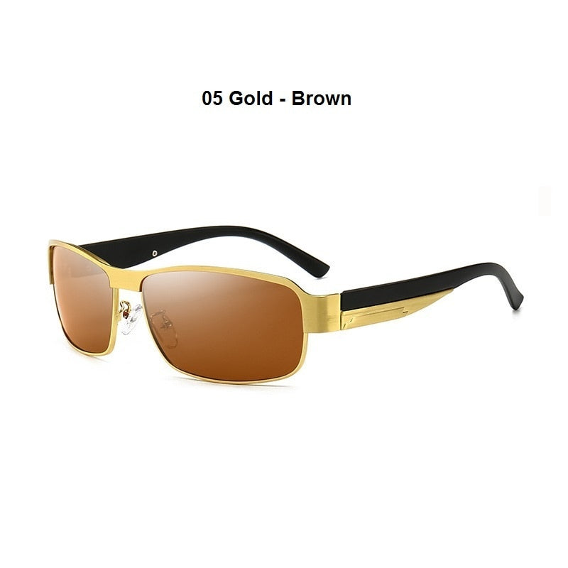 Gold/Brown Metal Vintage Polarized Sunglasses