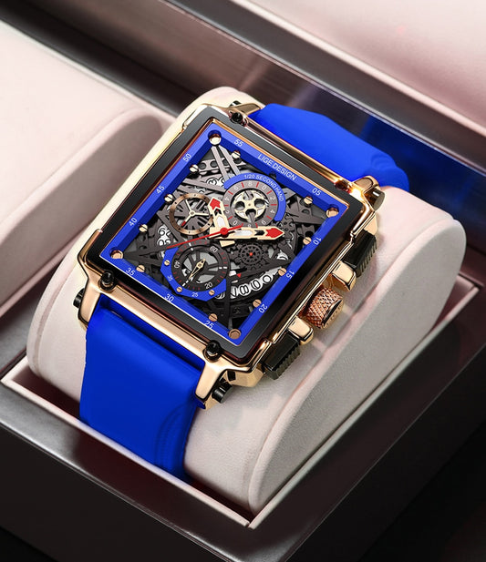 Silicone Blue LIGE Men's Watch