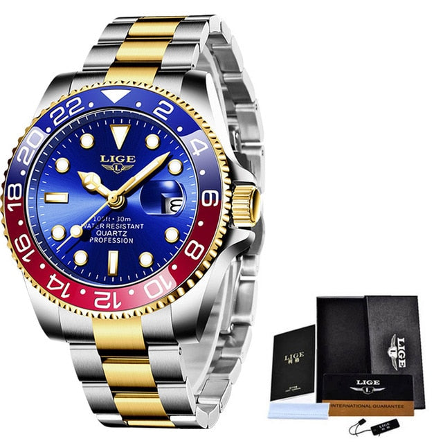 Red/Blue LIGE Men's Watch