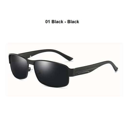 Black/Black Metal Vintage Polarized Sunglasses