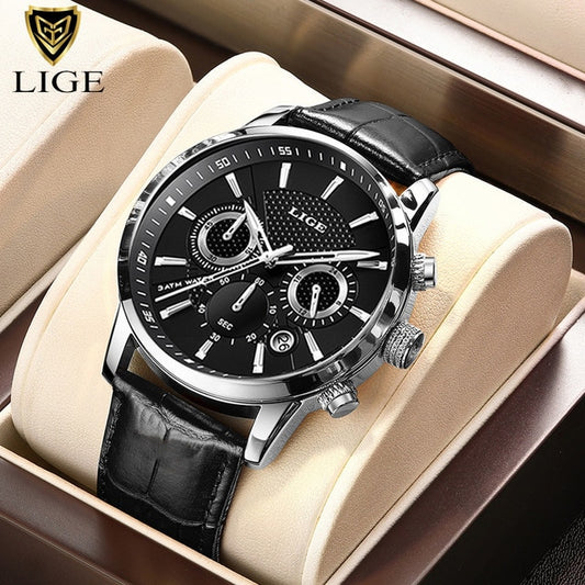 Silver/Black Lige Men's Watch