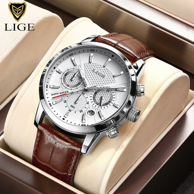 Silver/White Lige Men's Watch