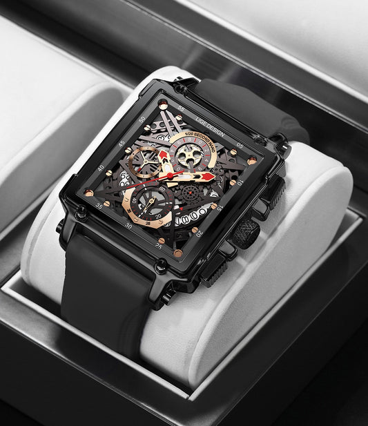 Silicone Black LIGE Men's Watch