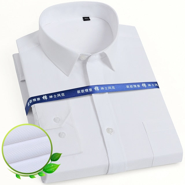 White Twill Classic Long Sleeve Shirt