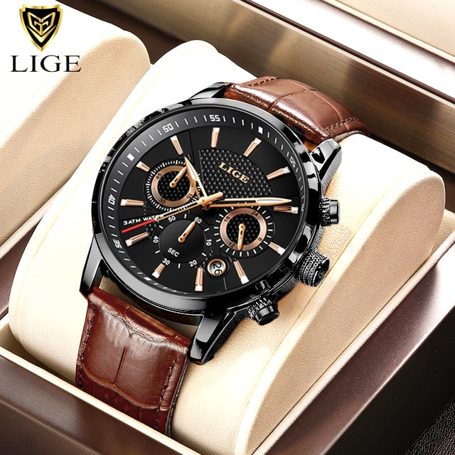 Black/Gold Lige Men's Watch