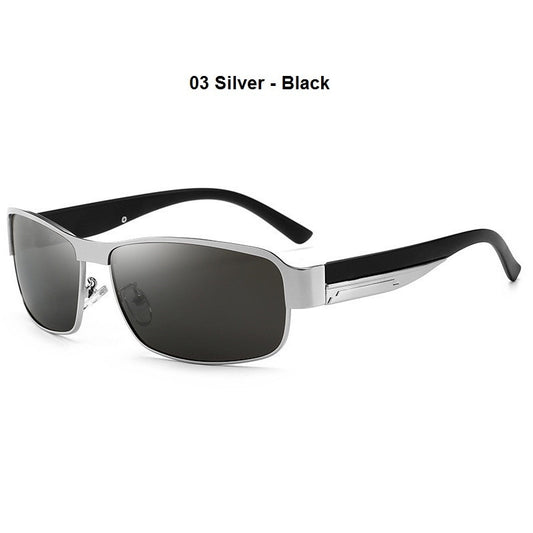 Silver/Black Metal Vintage Polarized Sunglasses