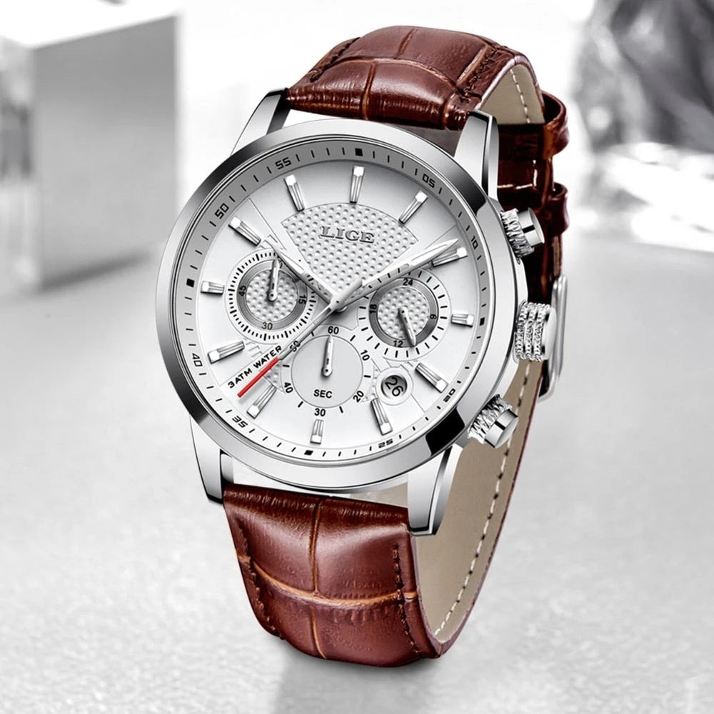 Silver/White Lige Men's Watch