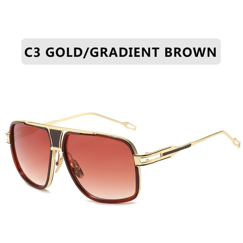 Gold/Brown Vintage Square Designer Shades