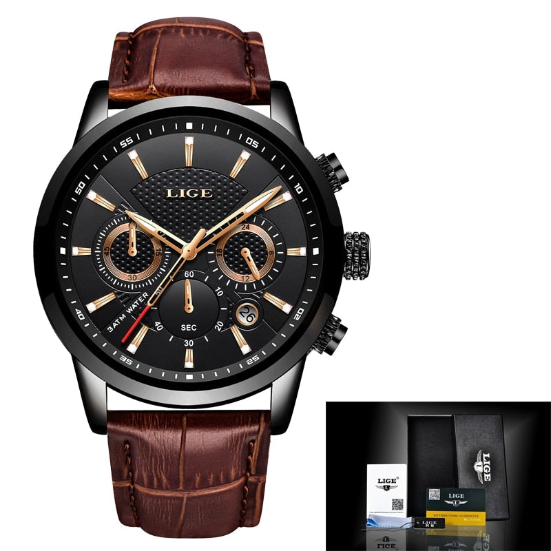 Black/Rose Lige Men's Watch