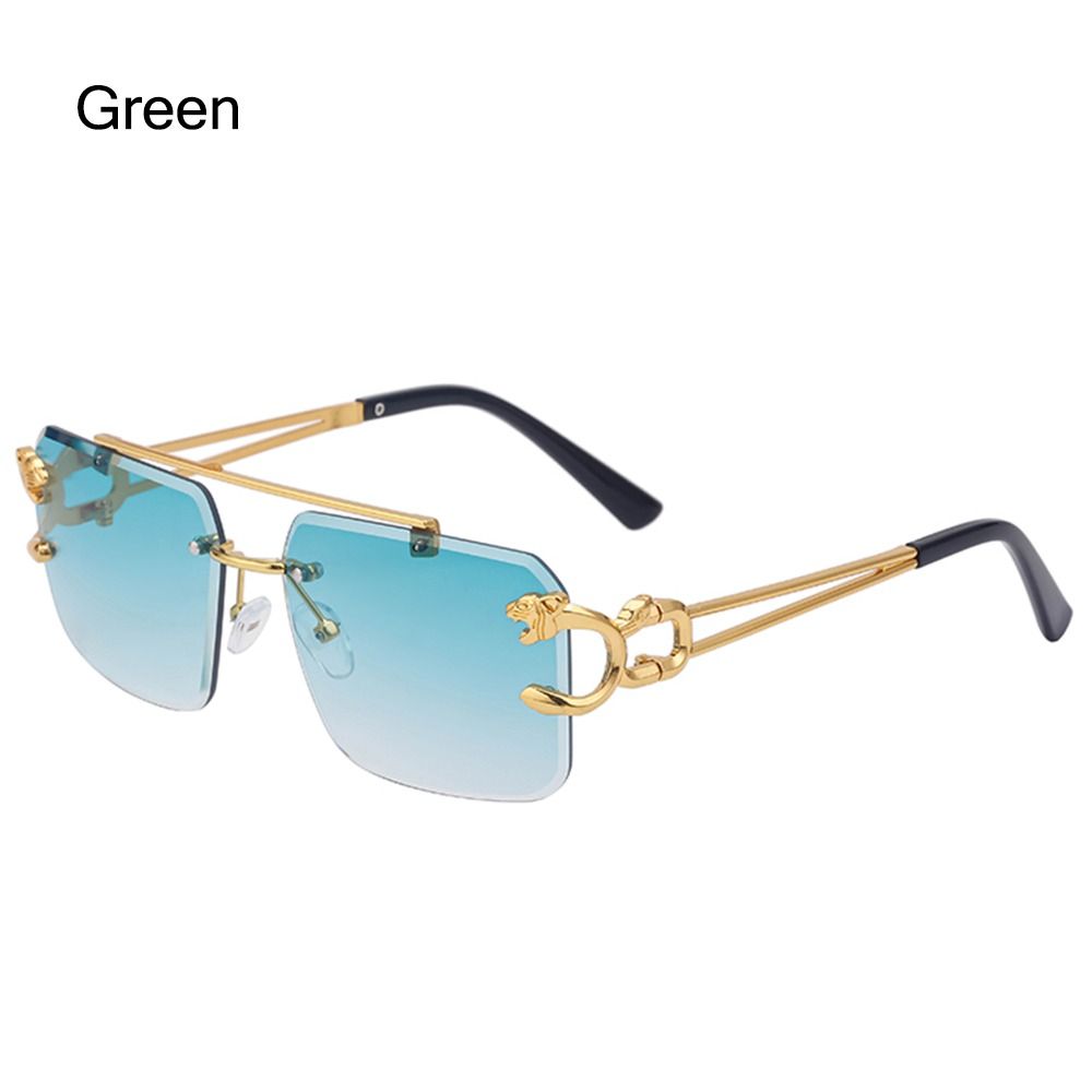 Green Rimless Sunglasses Vintage Shades