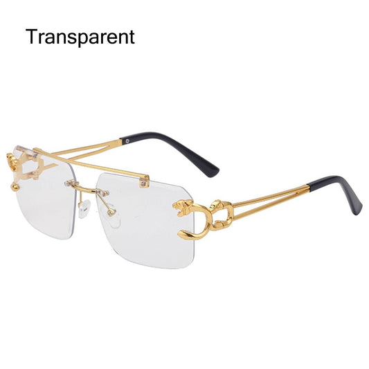 Transparent Rimless Sunglasses Vintage Shades