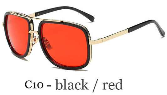 Black/Red Vintage Square Designer Shades