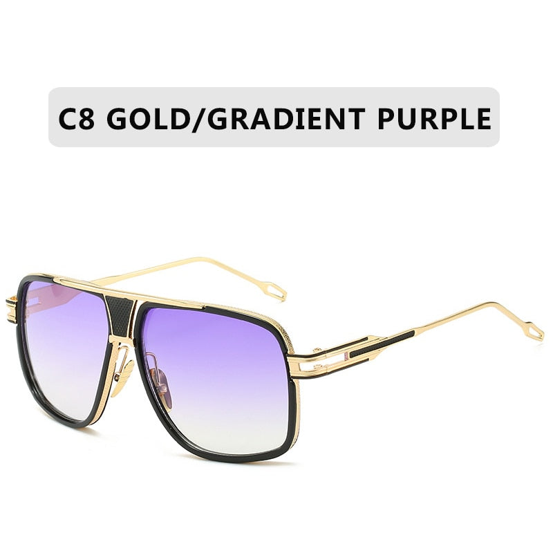 Gold/Purple Vintage Square Designer Shades