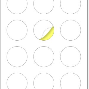 2" Round Matte White Sticker Label, Laser\/Inkjet Printing - Letter Size, 200 Sheets