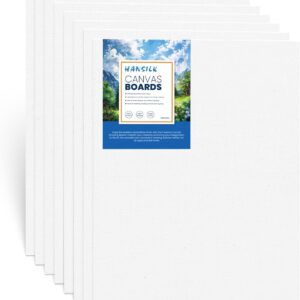 9x12 Canvas for Painting - Artist-Grade Blank Canvases Boards & Panels, Premium White Flat Canvas Bundle for Kids & Adults (12 Pack)