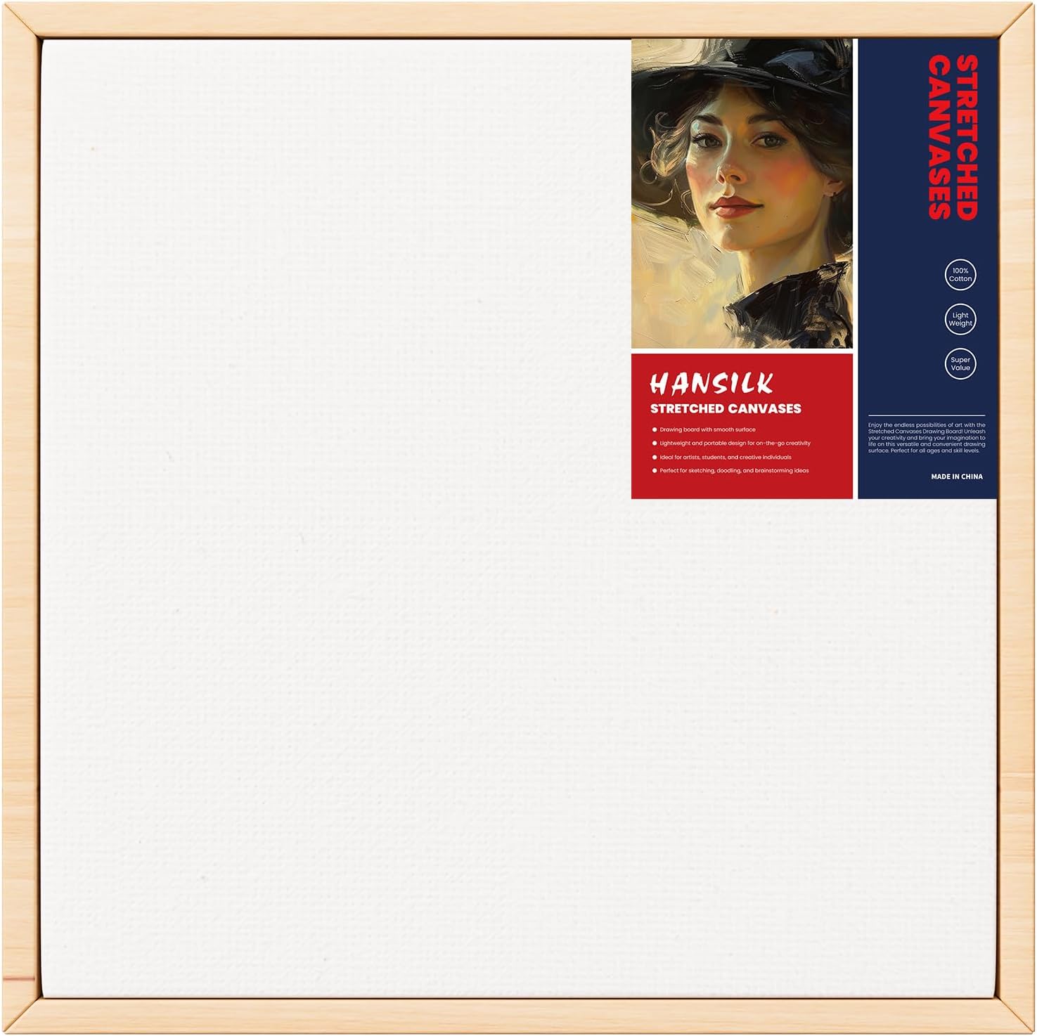 Blank Framed Canvas Wall Art - Premium White Canvas for DIY Art and Custom Painting (12 * 12)