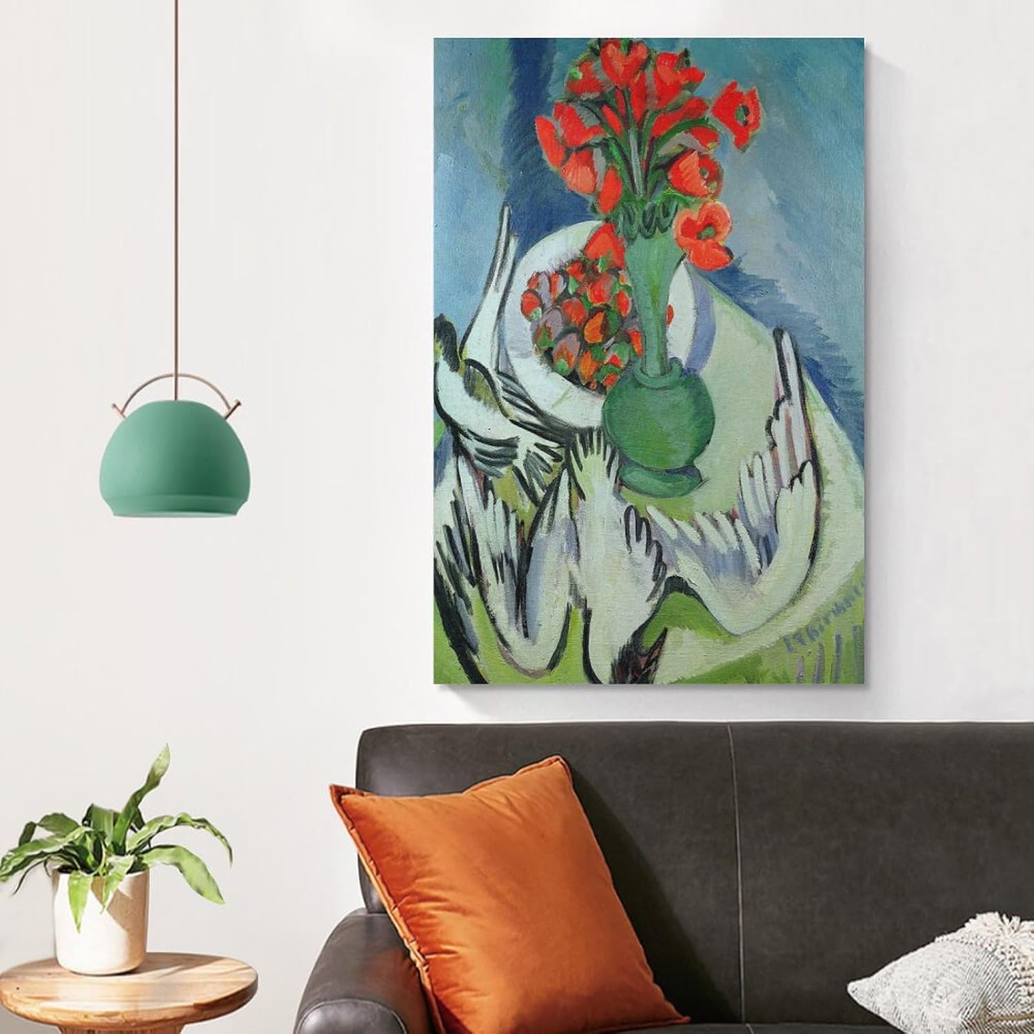 BRogeh Ernst Ludwig Kirchner,Still Life with Seagulls Poppies And Strawberries,art Prints,Vintage Art,canva Canvas Poster Wall Art Bedroom Decor Office Room Kitchen Decor Gift 24x36inch(60x90cm) - Image 4