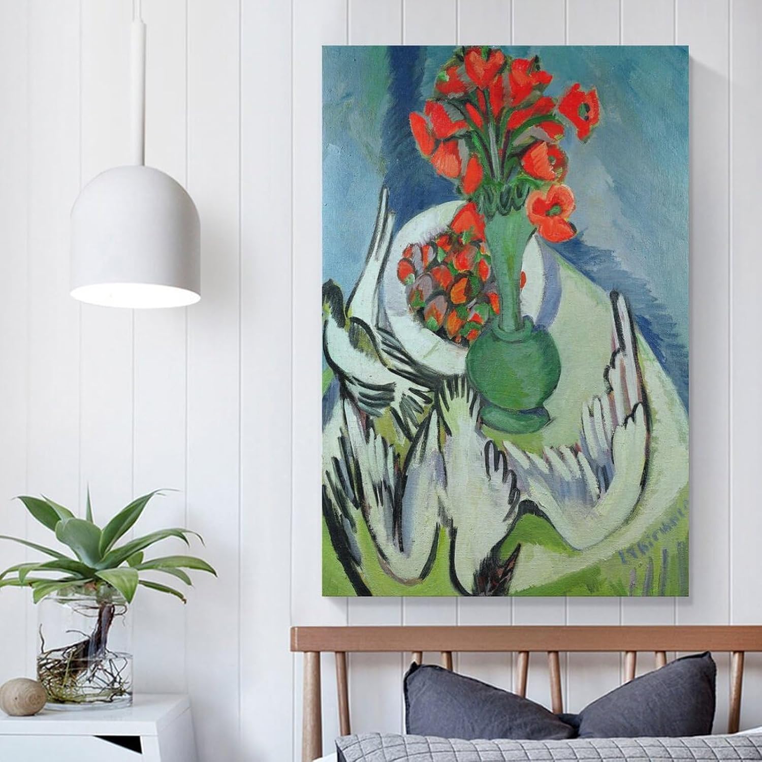 BRogeh Ernst Ludwig Kirchner,Still Life with Seagulls Poppies And Strawberries,art Prints,Vintage Art,canva Canvas Poster Wall Art Bedroom Decor Office Room Kitchen Decor Gift 24x36inch(60x90cm) - Image 5