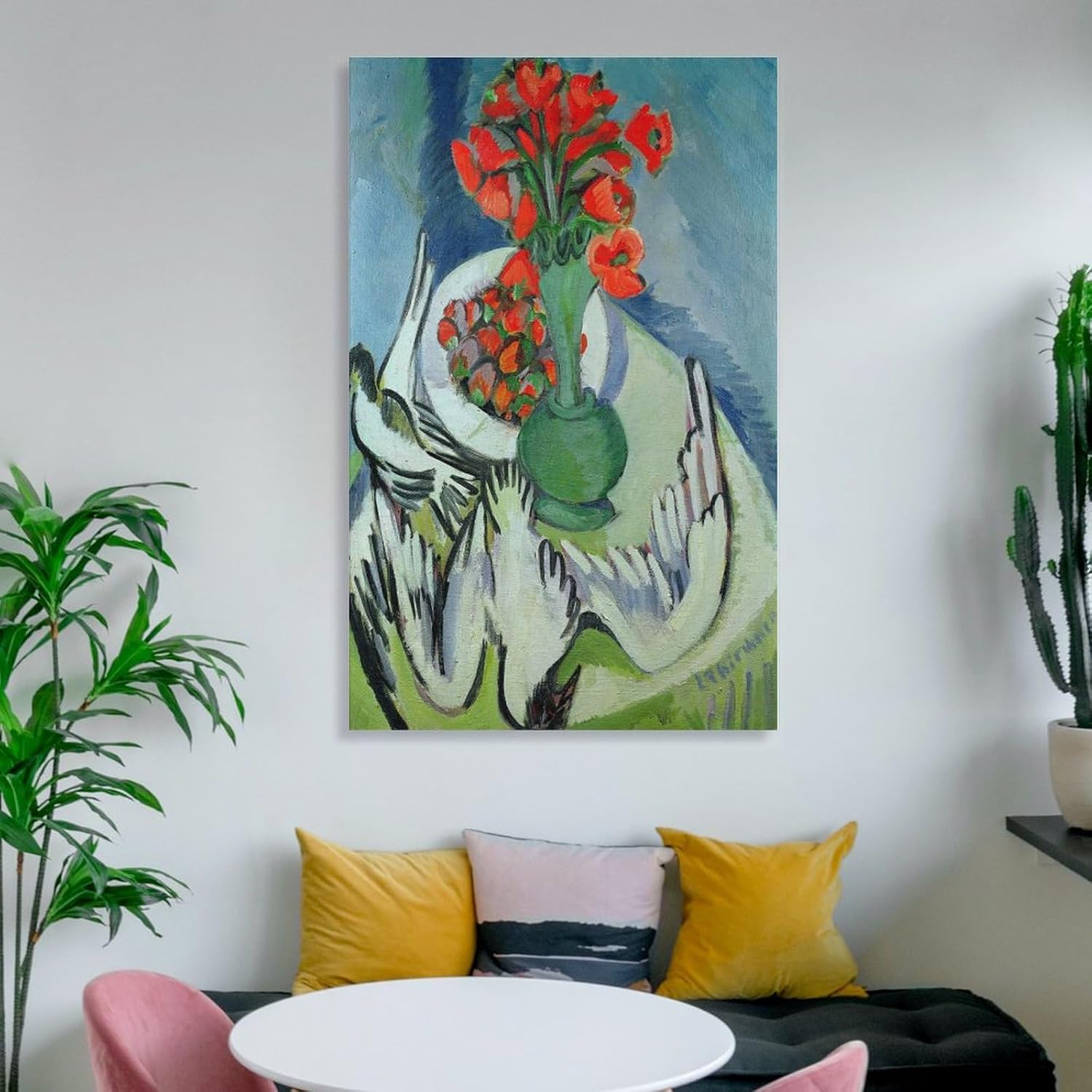 BRogeh Ernst Ludwig Kirchner,Still Life with Seagulls Poppies And Strawberries,art Prints,Vintage Art,canva Canvas Poster Wall Art Bedroom Decor Office Room Kitchen Decor Gift 24x36inch(60x90cm) - Image 6