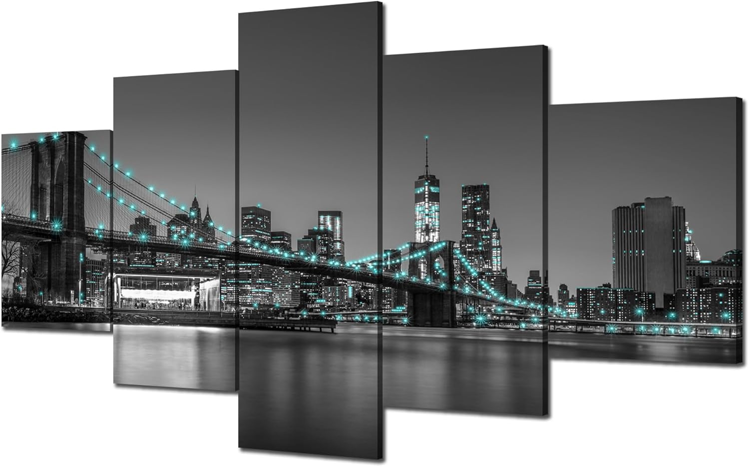Charlotte Skyline Wall Art Charlotte North Carolina Wall Decor Charlotte Picture Frame Canvas Print Black and White Painting Charlotte City Poster Home Living Room Decoration(60x32 inches) - Image 9