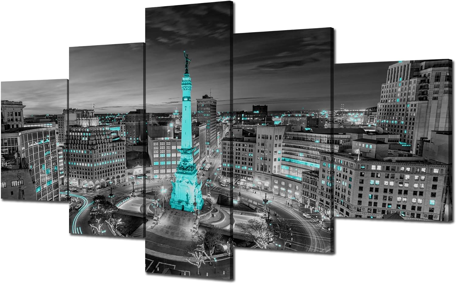 Charlotte Skyline Wall Art Charlotte North Carolina Wall Decor Charlotte Picture Frame Canvas Print Black and White Painting Charlotte City Poster Home Living Room Decoration(60x32 inches) - Image 14