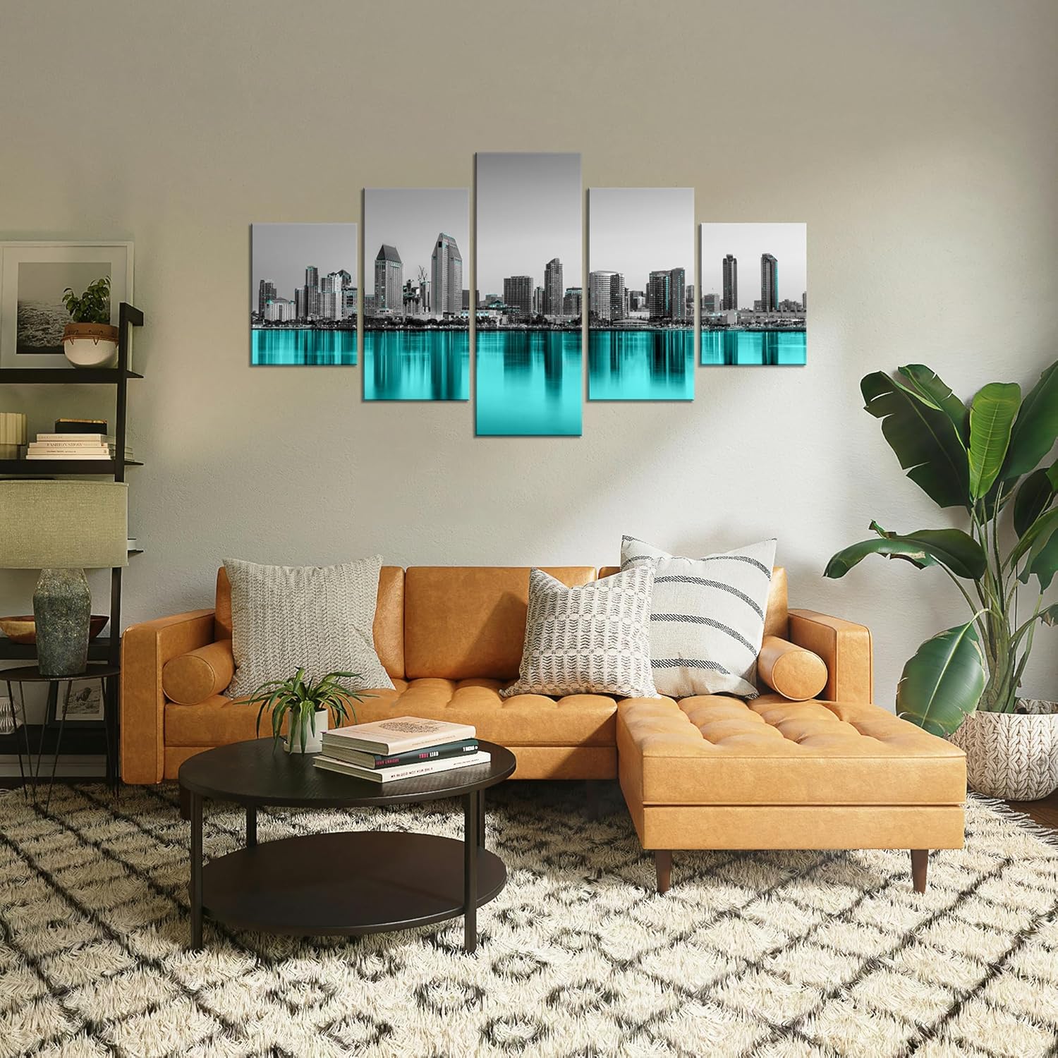 Charlotte Skyline Wall Art Charlotte North Carolina Wall Decor Charlotte Picture Frame Canvas Print Black and White Painting Charlotte City Poster Home Living Room Decoration(60x32 inches) - Image 29