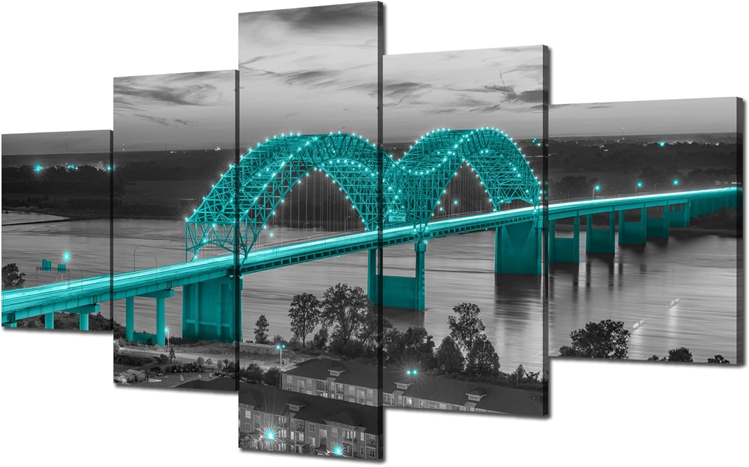 Charlotte Skyline Wall Art Charlotte North Carolina Wall Decor Charlotte Picture Frame Canvas Print Black and White Painting Charlotte City Poster Home Living Room Decoration(60x32 inches) - Image 17