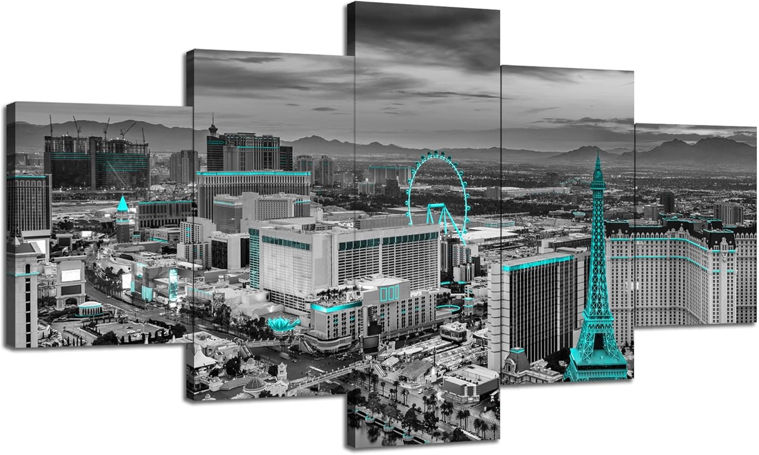 Charlotte Skyline Wall Art Charlotte North Carolina Wall Decor Charlotte Picture Frame Canvas Print Black and White Painting Charlotte City Poster Home Living Room Decoration(60x32 inches) - Image 33