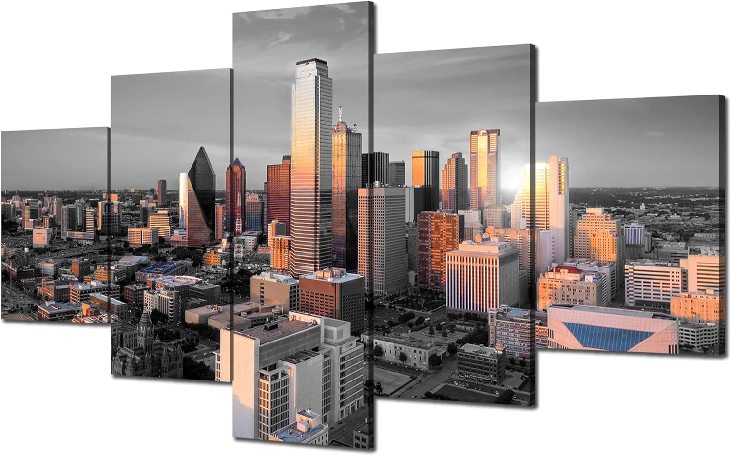 Charlotte Skyline Wall Art Charlotte North Carolina Wall Decor Charlotte Picture Frame Canvas Print Black and White Painting Charlotte City Poster Home Living Room Decoration(60x32 inches) - Image 30