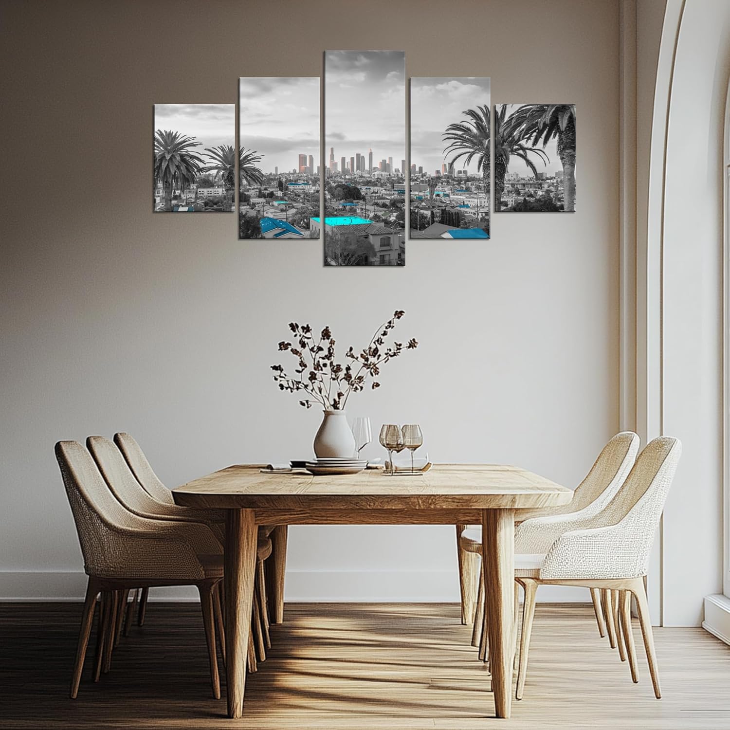 Charlotte Skyline Wall Art Charlotte North Carolina Wall Decor Charlotte Picture Frame Canvas Print Black and White Painting Charlotte City Poster Home Living Room Decoration(60x32 inches) - Image 11