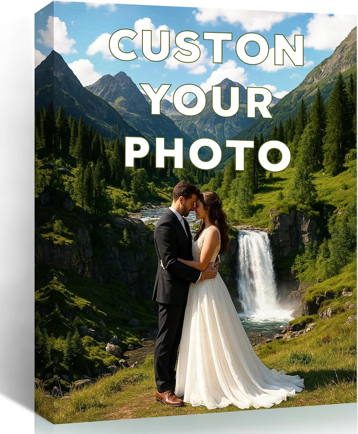 Custom Canvas Prints with Your Photos, Personalized Photo to Canvas Print Wall Art for Family Home Decor, Wedding Gifts, Wrapped Canvas 8x10inch