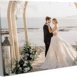 Custom Canvas Prints with Your Photos, Personalized Picture Print Upload, Customized Photo Gifts, Wrapped Framed Wall Art Canvas Printing for Pets, Family, Baby, Wedding, Christmas Decor 8x8in