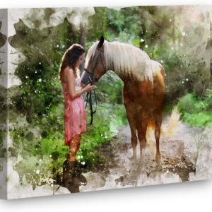 DROLLX Personalized Watercolor Portrait Canvas from Photo Custom Prints Wall Art customized picture gifts